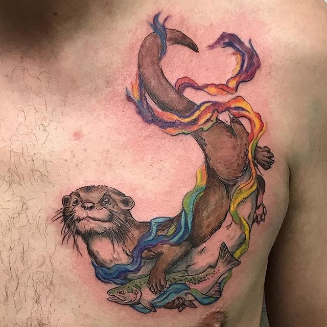 Rowan tattooed this adorable otter-friend last week. ⠀
Rowan Rhys, True Love Tattoo &amp; Art Gallery, Seattle WA, rowan@trueloveart.com - @rowanrhystattoo⠀
.⠀
.⠀
.⠀
.⠀
.⠀
.⠀
.⠀
.⠀
⠀
#RowanRhystattoo #trueloveart #truelovetattoo  #tattoosofinstagram 