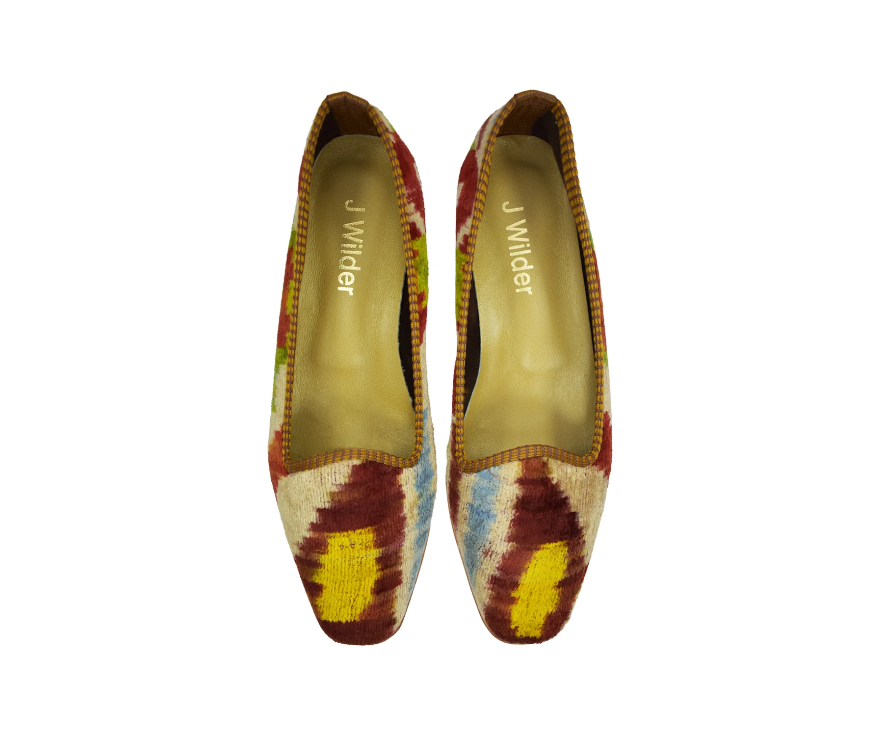 colorful velver ikat shoes