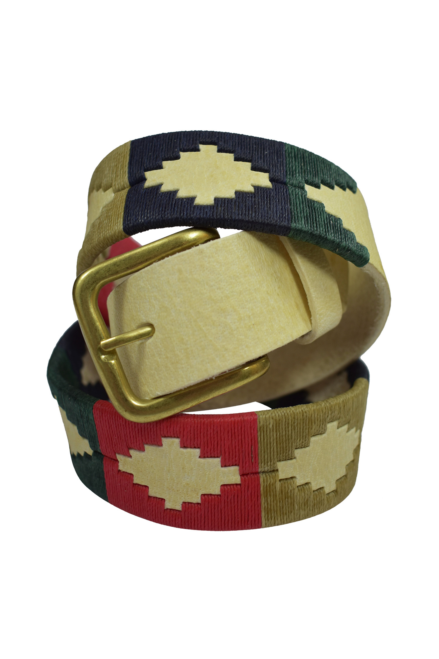 raw leather with colorful red green blue designs