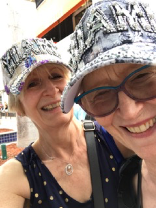 Having fun with my sister, Ceridwen, who accompanied me to Miami to share my moment in the spotlight: