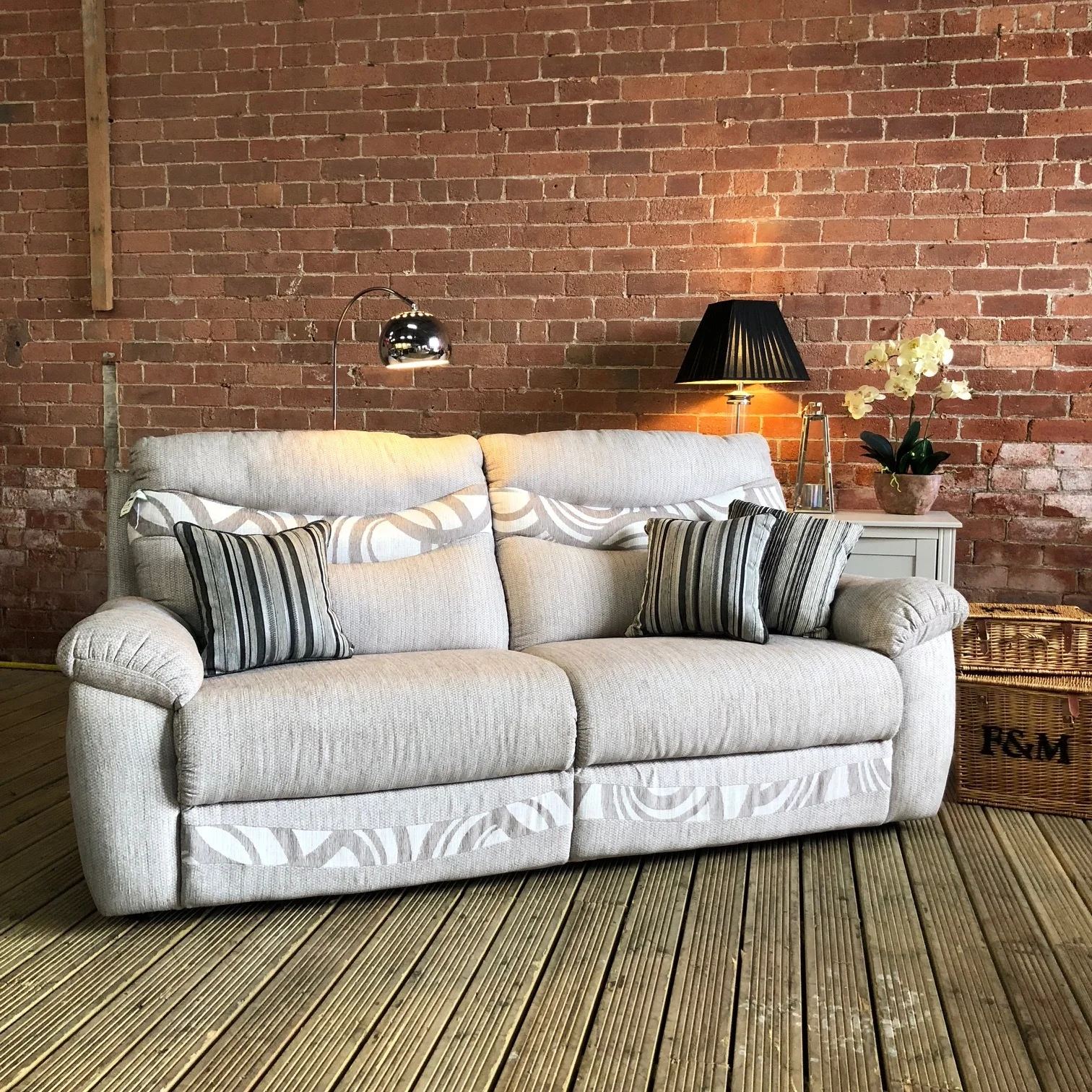 Ex Display Harvey S Silver Grey Casper Three Seater Sofa Supa