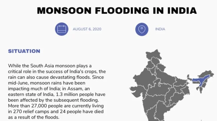 Situation Report: Monsoon Flooding in India