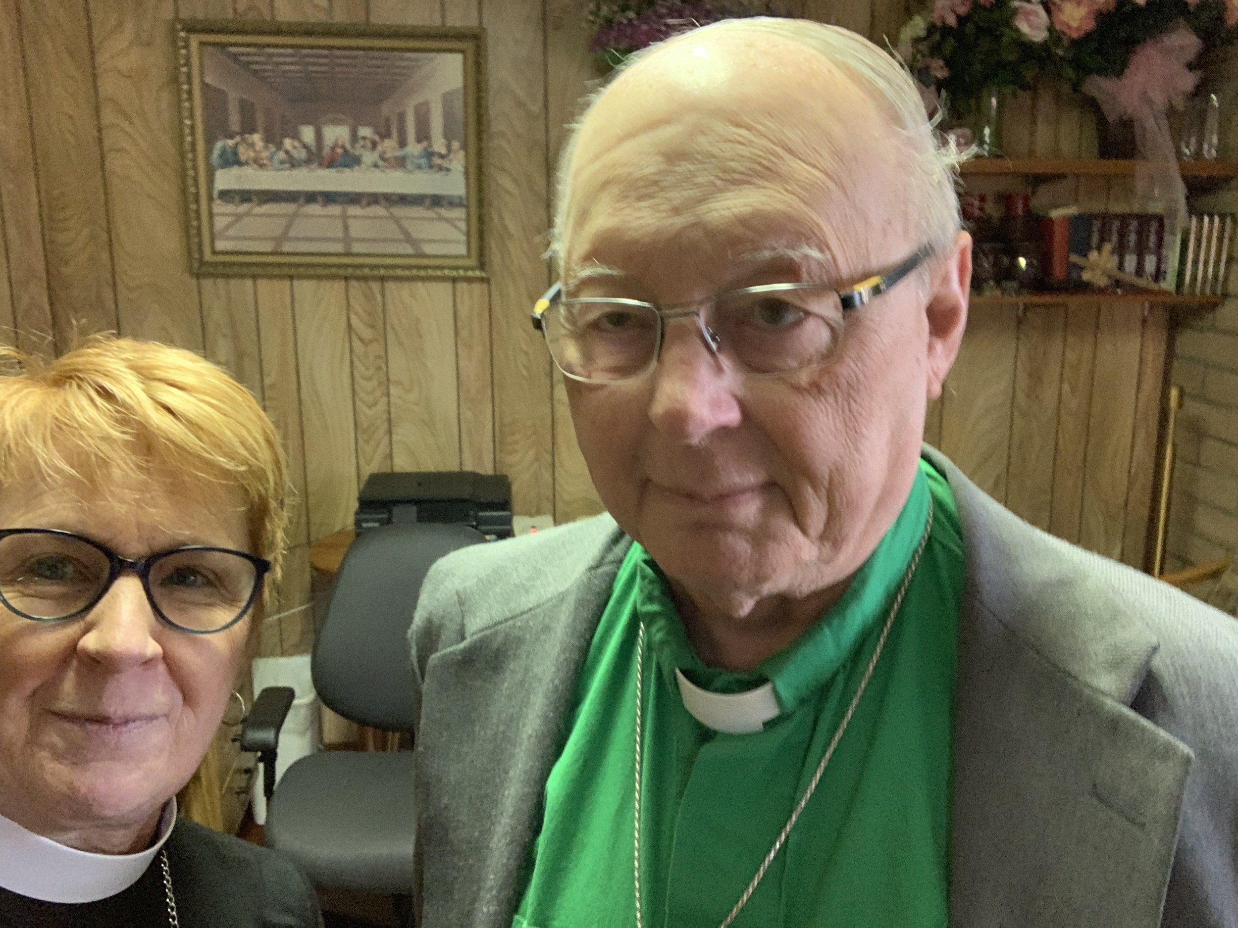  Bishop Hutterer with Rev. Roland Harder. 