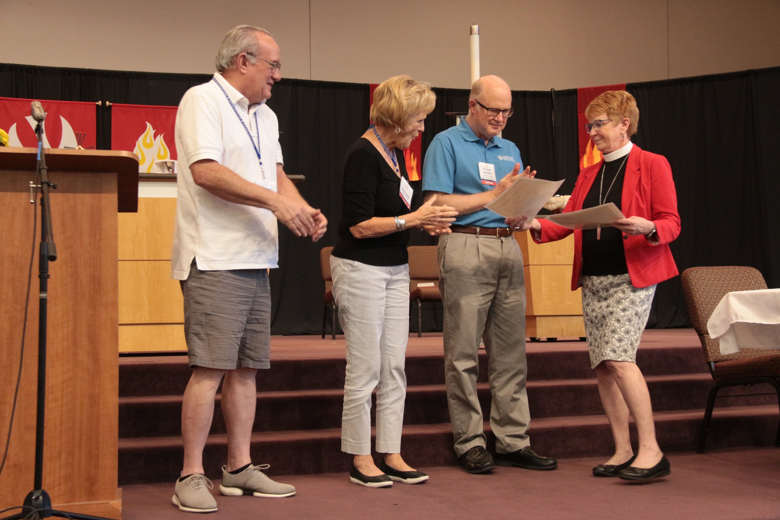 Outgoing synod council members