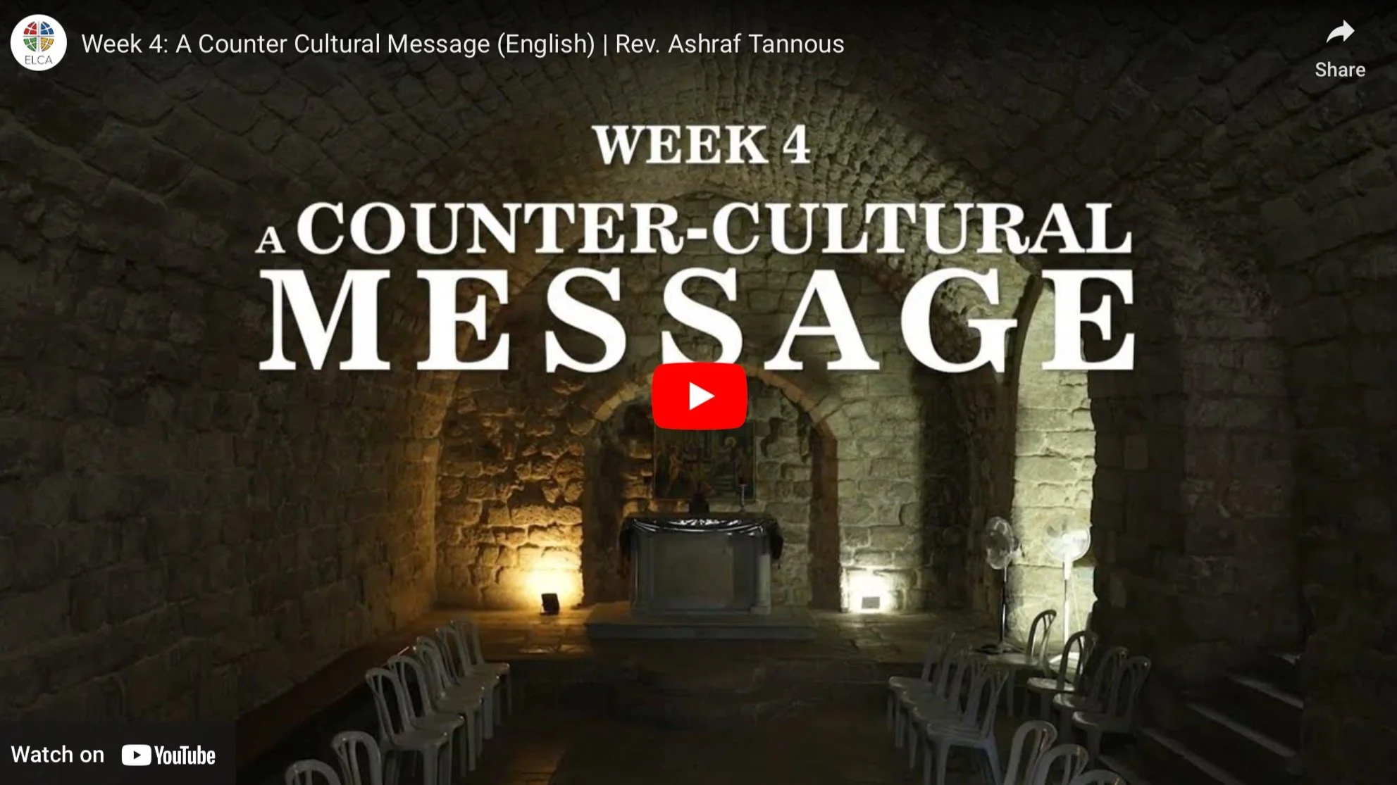 Week 4: A Counter Cultural Message with Rev. Ashraf Tannous
