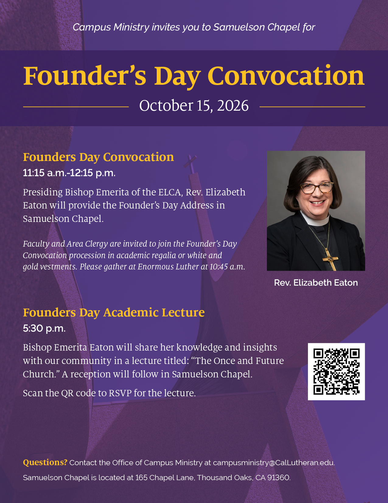 Hear Elizabeth Eaton at Cal Lutheran’s Founders Day October 15