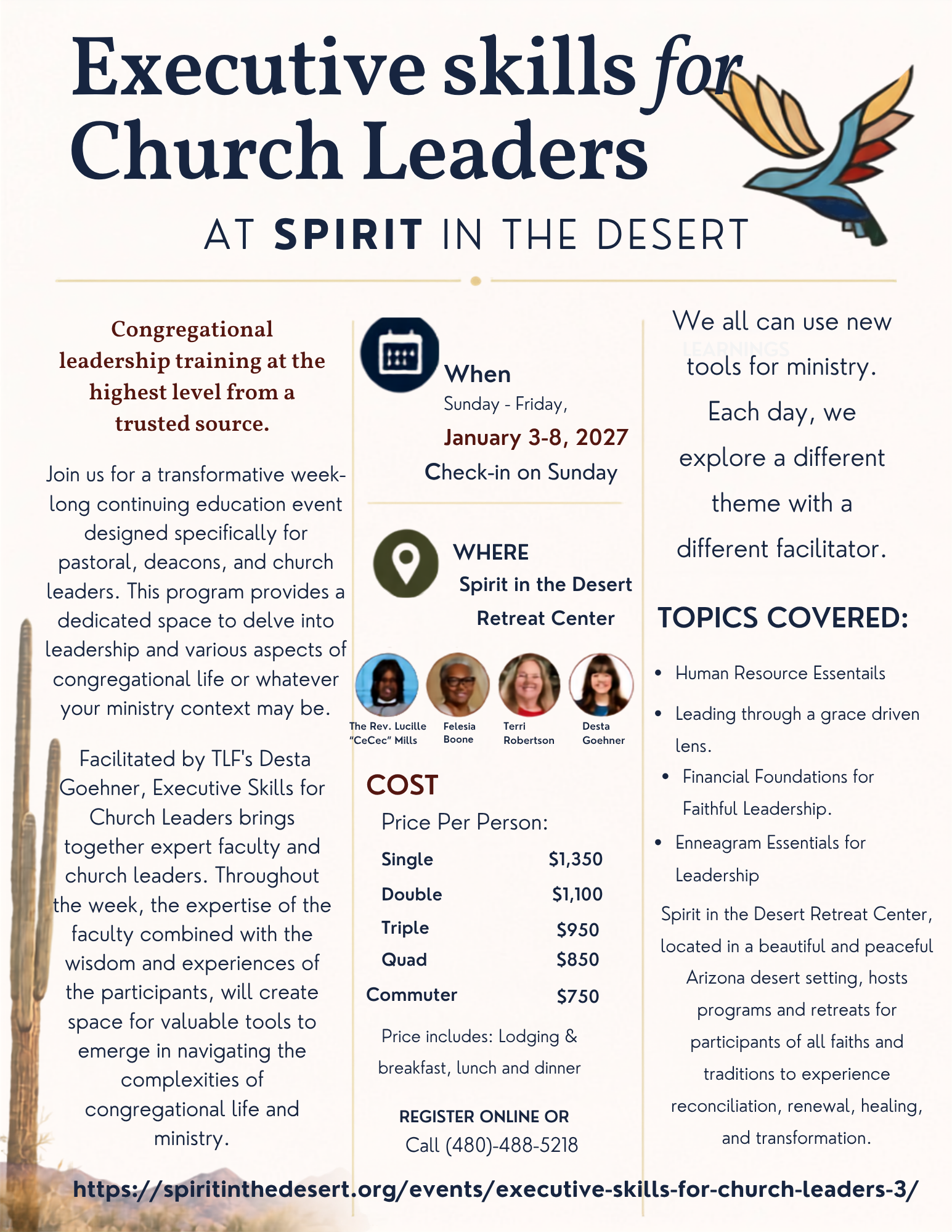 Executive Skills for Church Leaders Comes to Carefree January 3–8