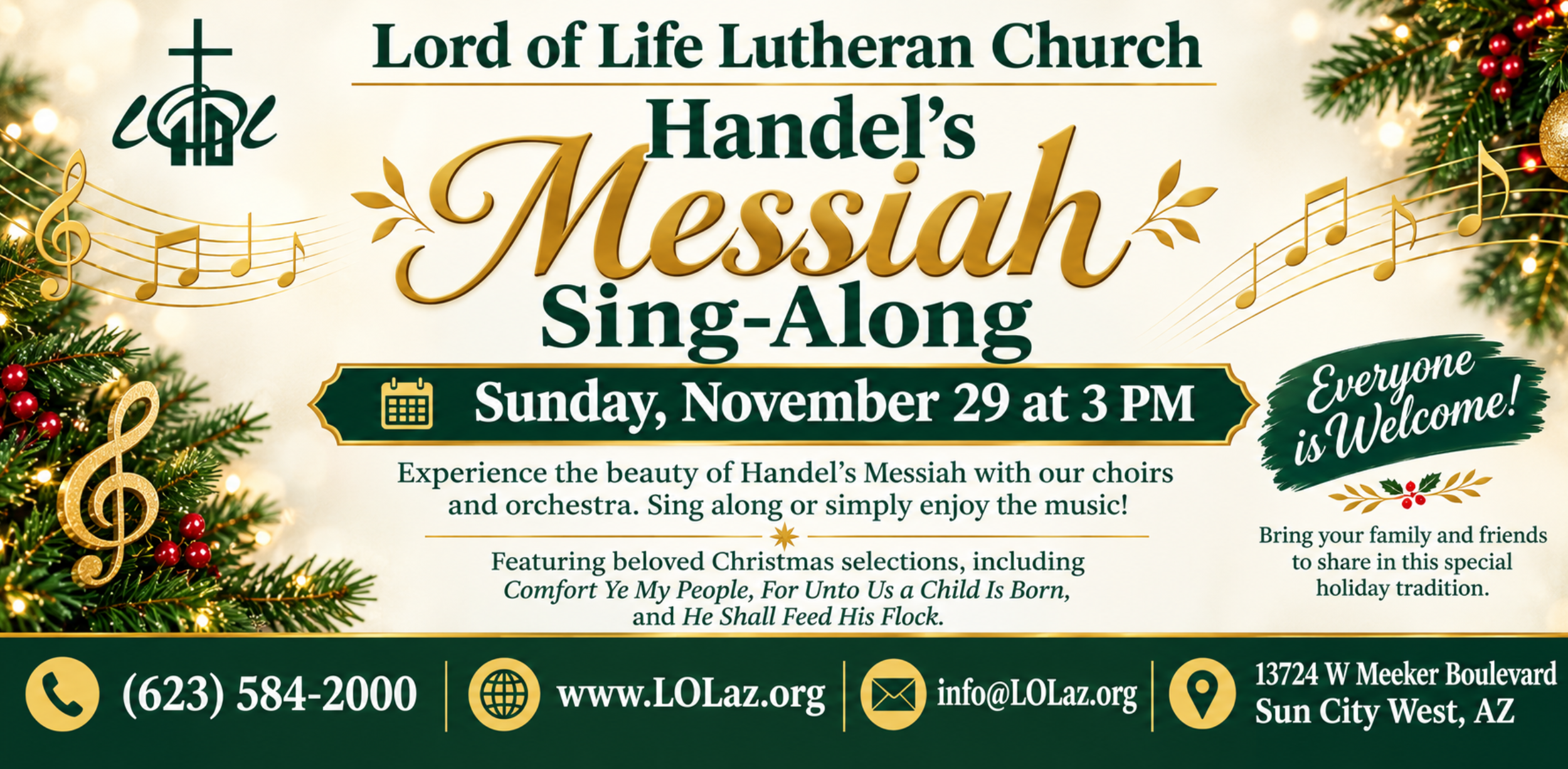 Raise Your Voice at Lord of Life’s Handel’s Messiah Sing-Along