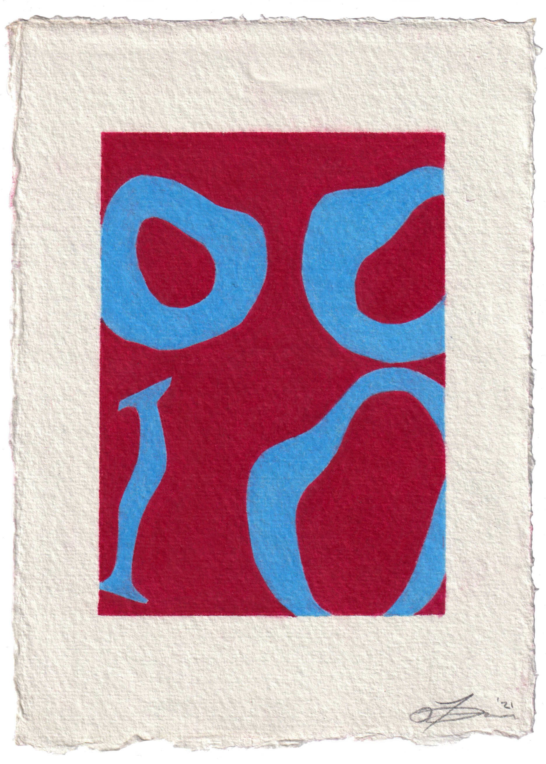 Untitled (Cerulean & Red)