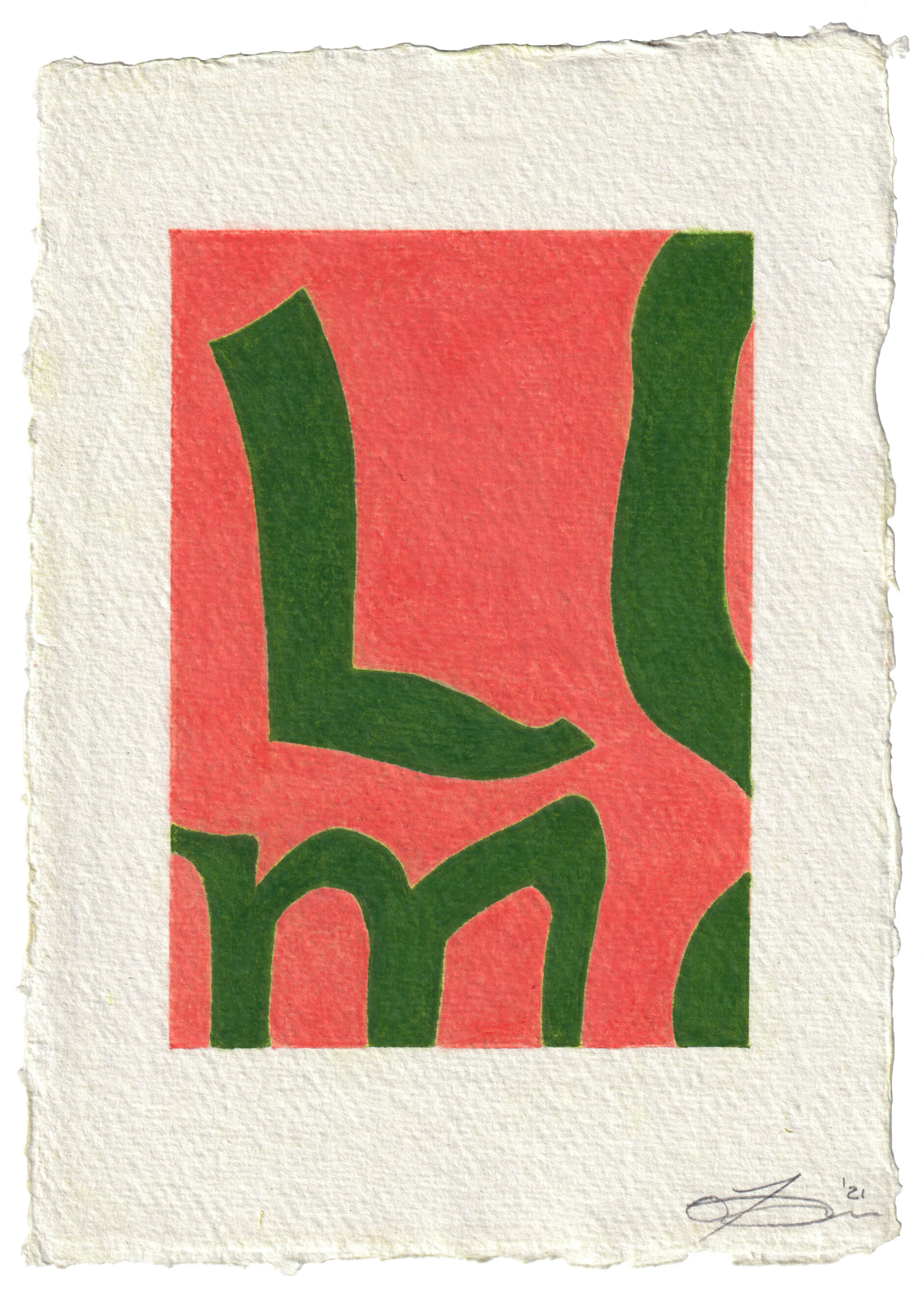 Untitled (Olive & Coral)
