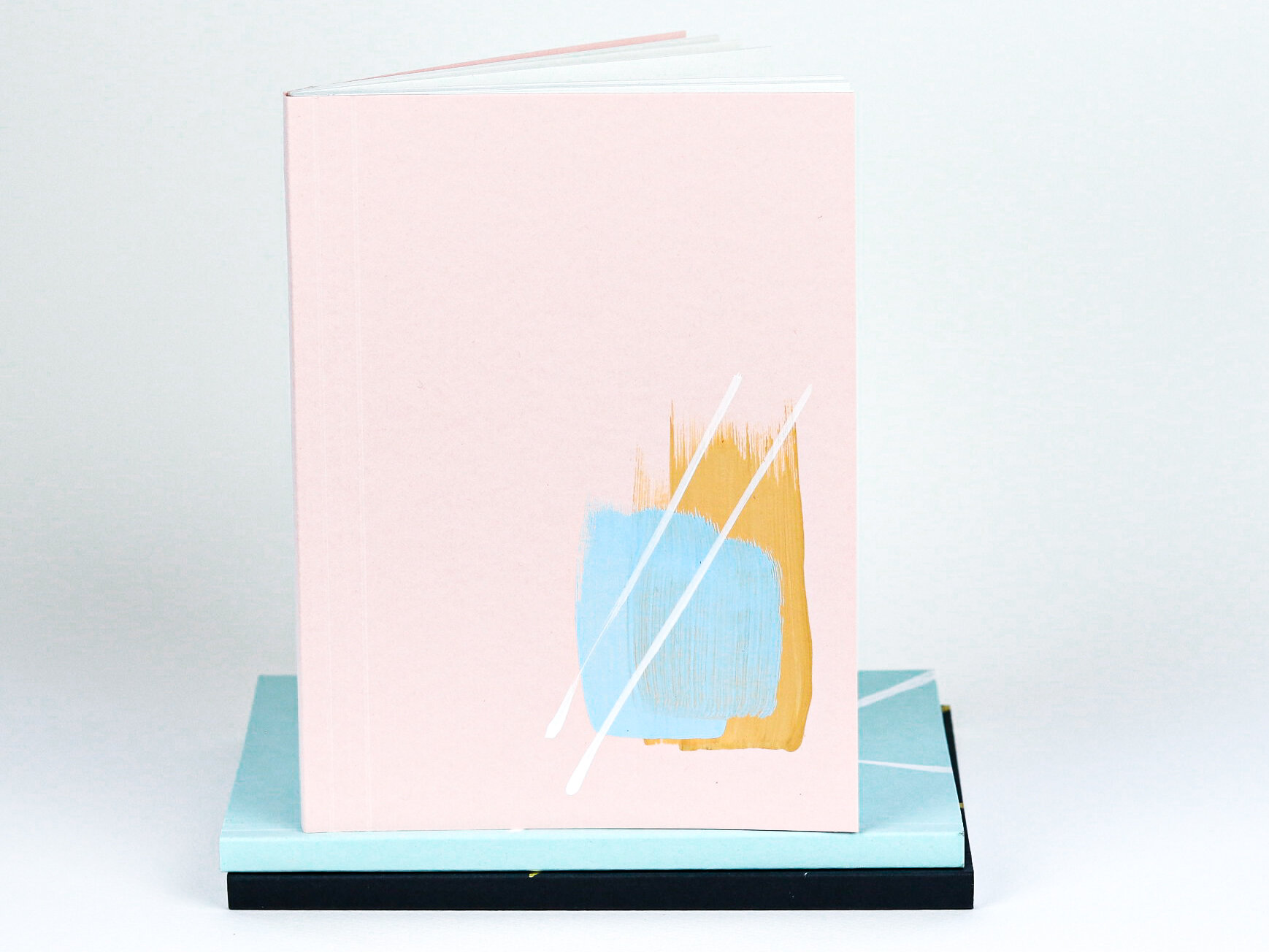 Pale Pink Kintsugi Inspired - Lay Flat Journal with blank, dot grid or ...