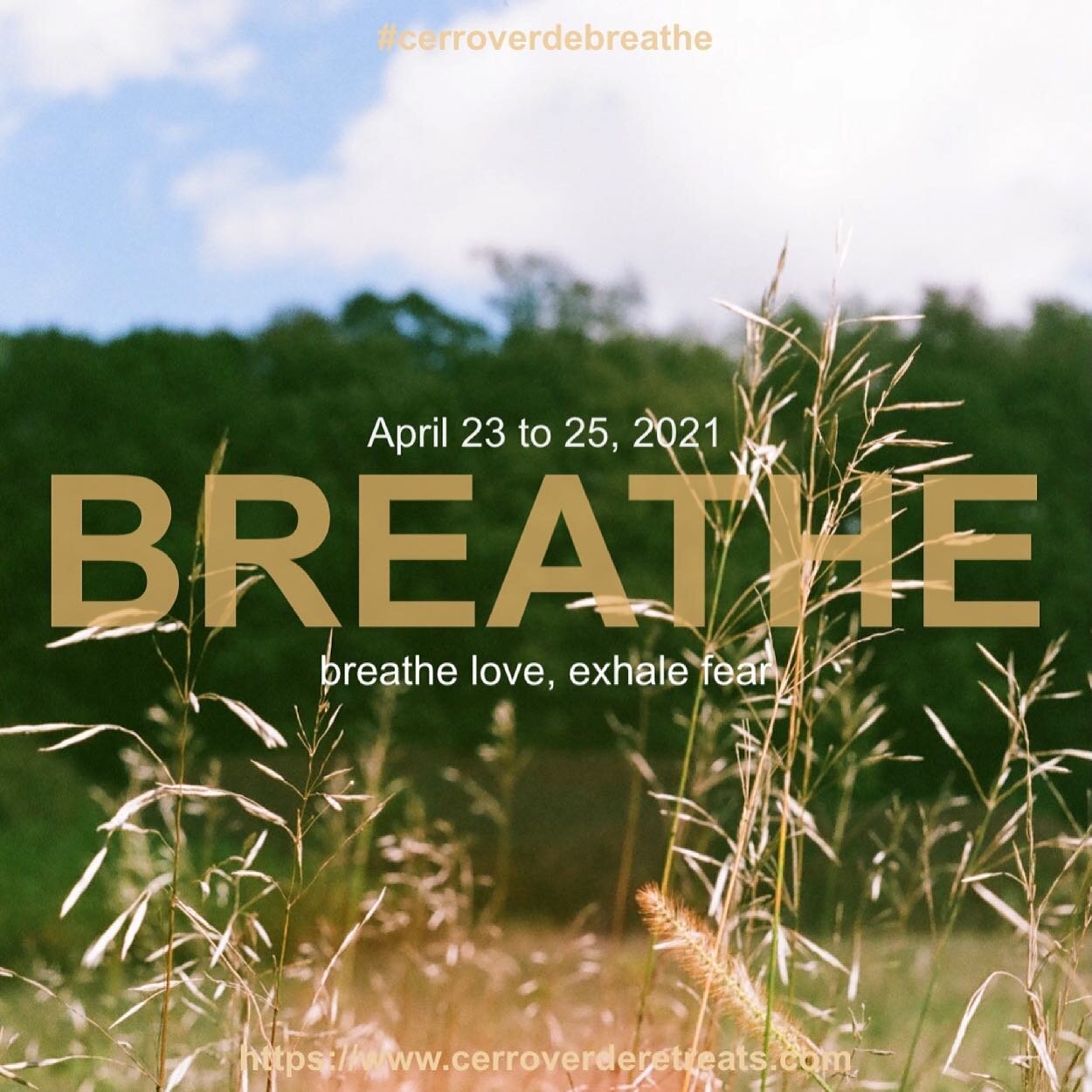 Join us at the &quot;BREATHE&quot; retreat from April 23rd through the 25th from breath works, hiking, meditation, and movement we will focus on loving-kindness through self-love and self-care.  Step into your highest self&hellip; Breathe!  #cerrover