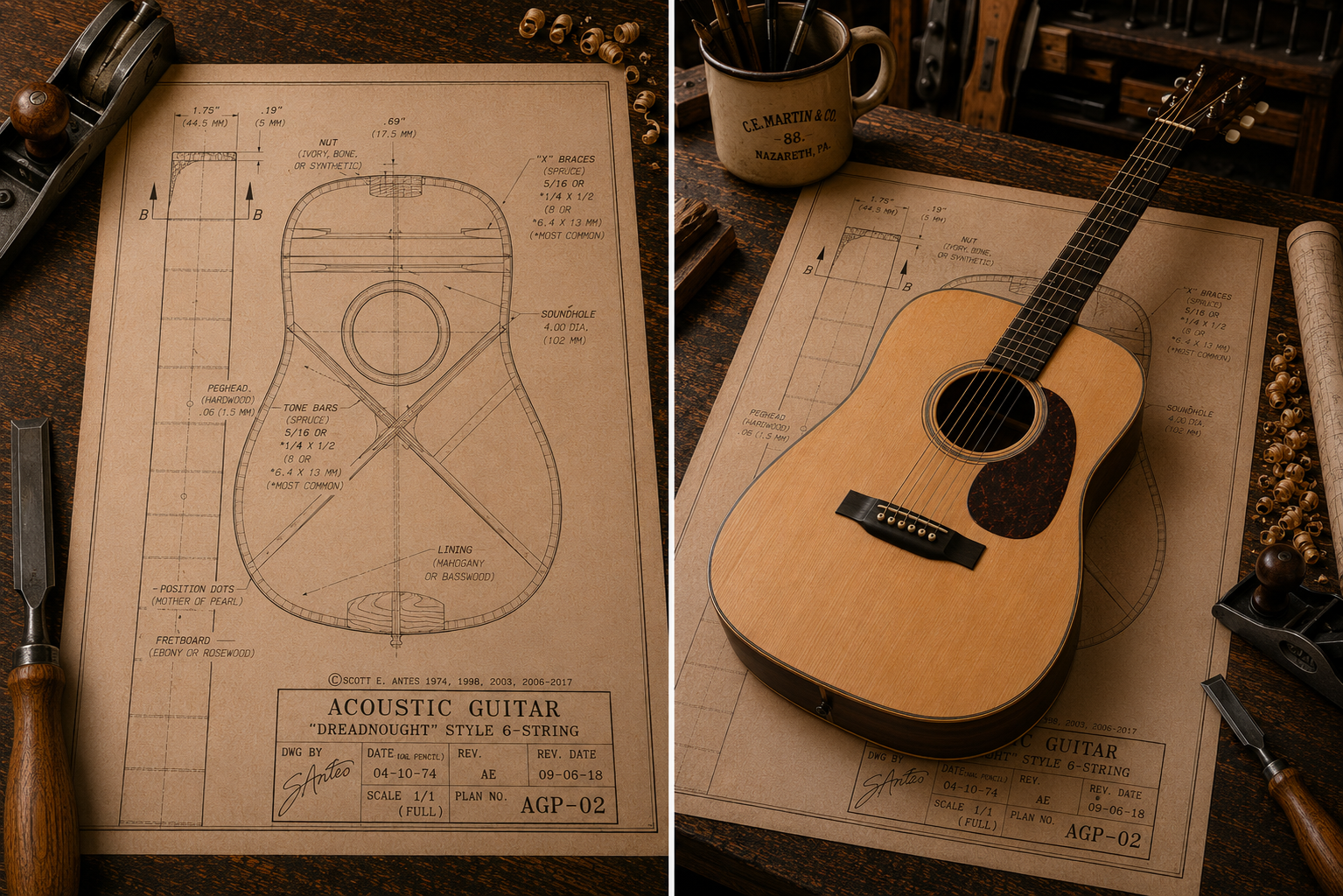 Scott Antes AGP-02 – Dreadnought  ("Dreadnought") Guitar Plan