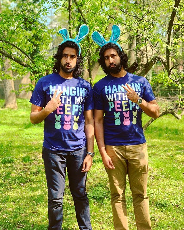 Hap-peep Easter 🐰🌺🐣👳🏾&zwj;♂️👳🏾&zwj;♂️ #thetwindians #easter #twins #slayallday #peeps #hanginwithmypeeps #bluesteel