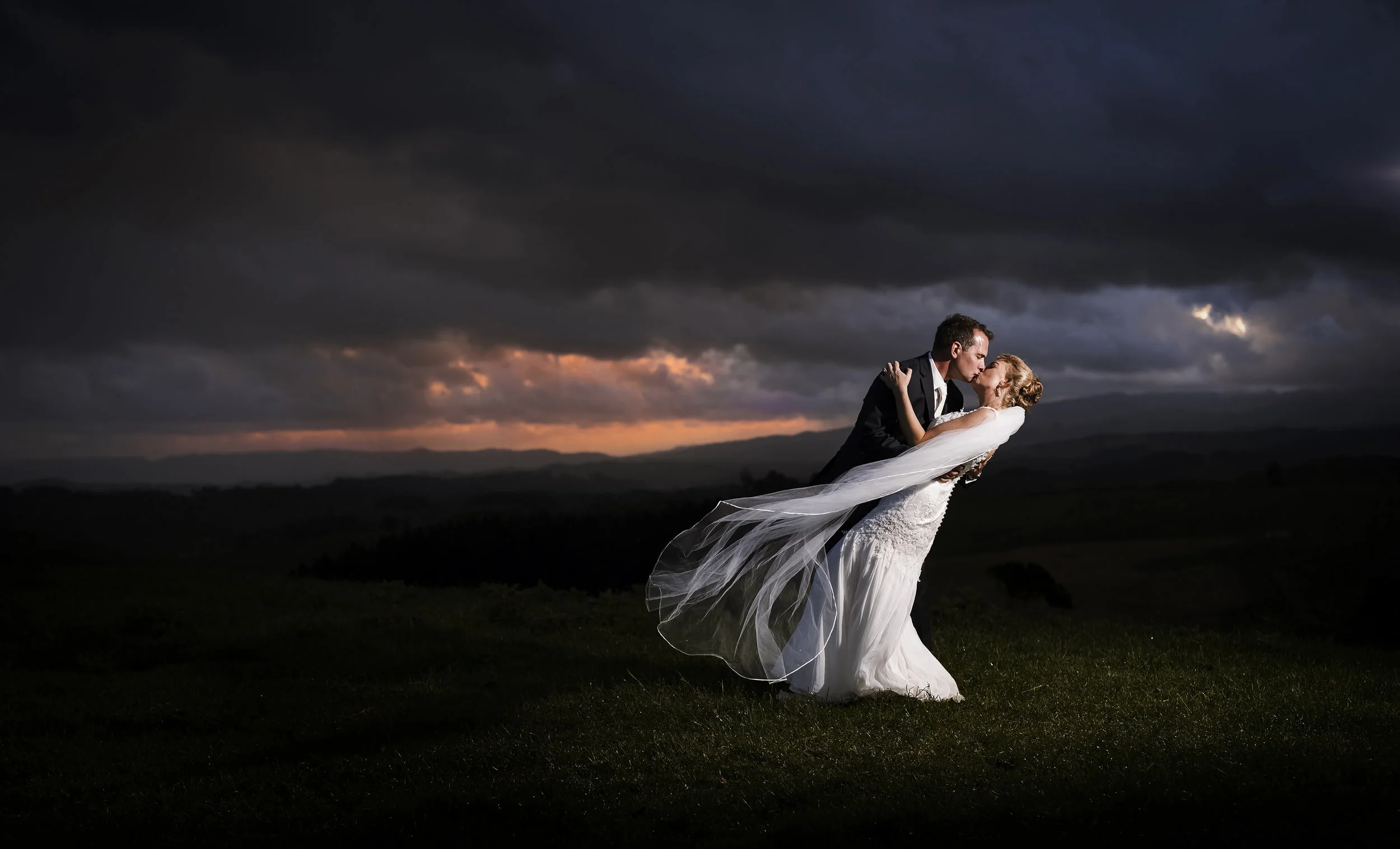 Sunset Kiss - Tauranga Wedding Photographer