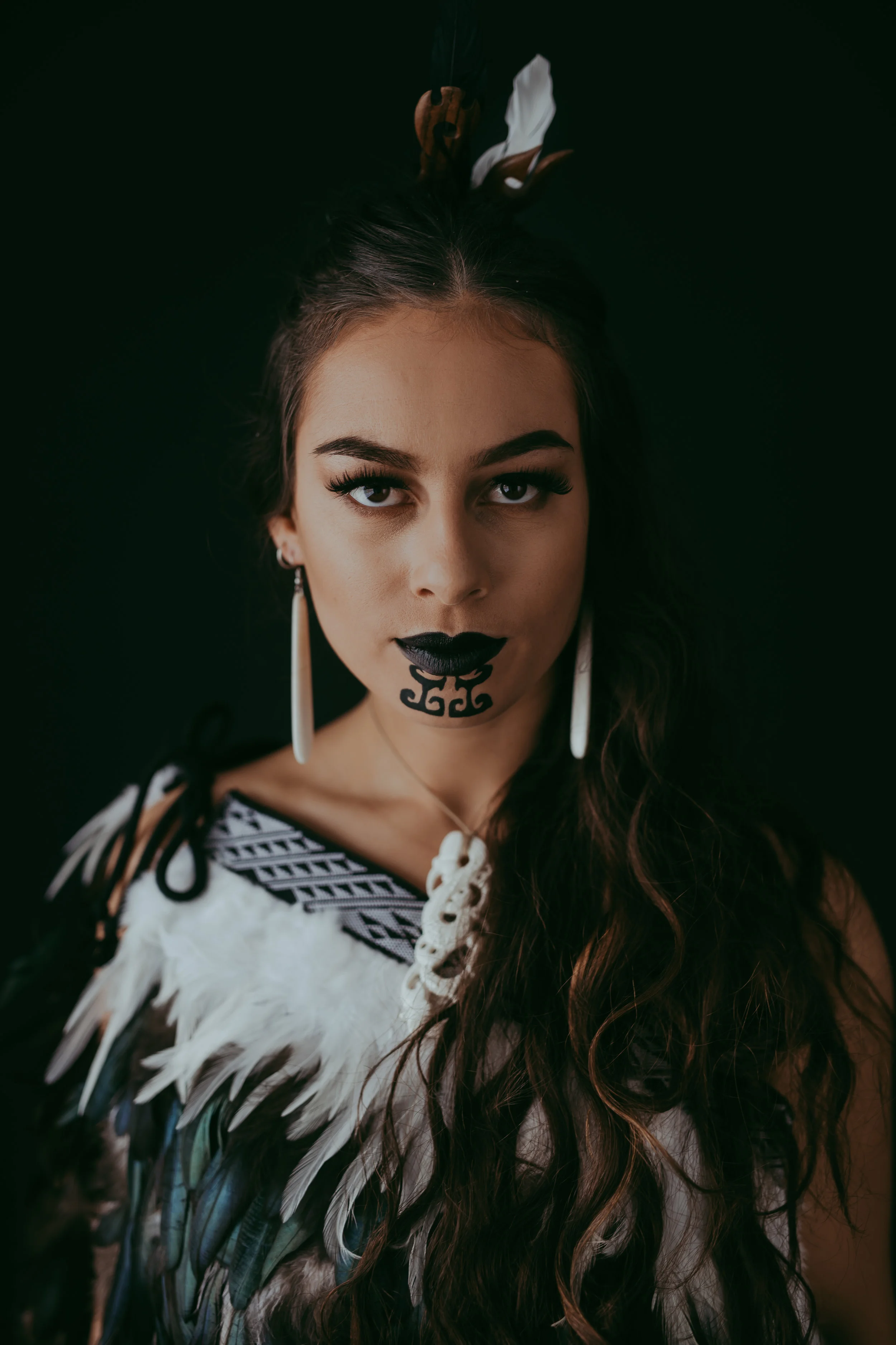 Woman in traditional Maori dress