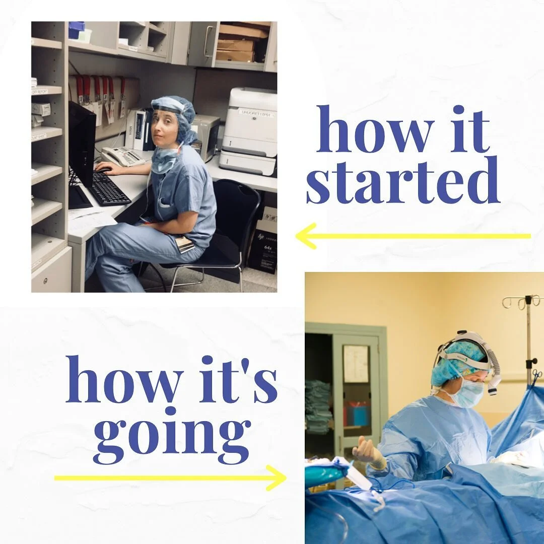 I look back on that first picture of me (after a 30hr residency shift) and wow- what a ride. ⁣
⁣
How it started:⁣
4 years of college.⁣
4 years of medical school.⁣
1 year internship in general surgery⁣
6 year residency in plastic surgery⁣
3 years of p