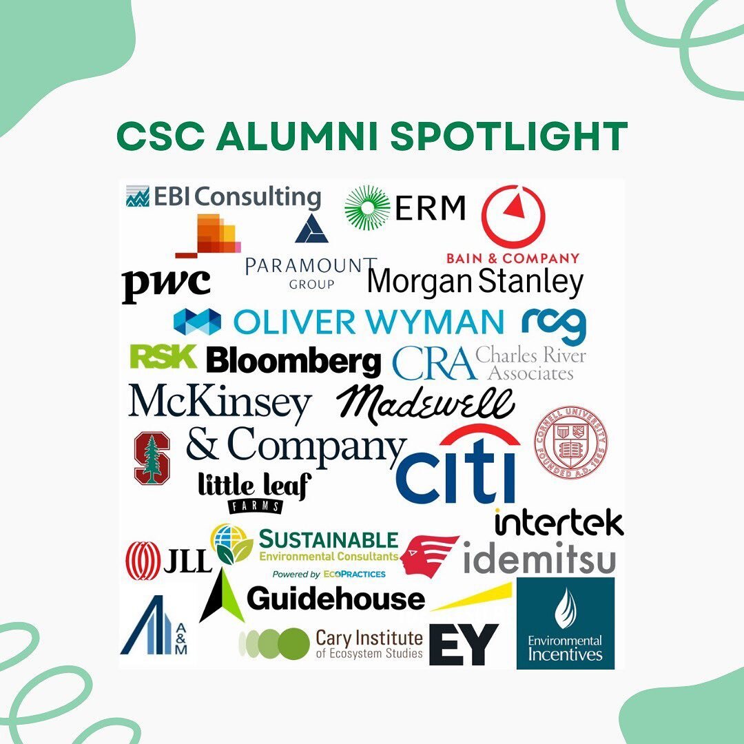 Alumni Spotlight! See where past CSC members currently work/have worked. Our alumni network provides current members with an opportunity to gain insight into several fields which makes being part of CSC such a valuable experience.