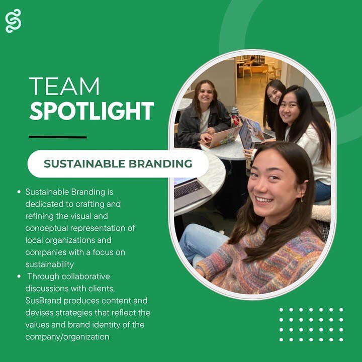 TEAM SPOTLIGHT: Sustainable Branding

Sus Brand works with local companies and non-profits in the Ithaca community to enhance their brand identity. In the past, Sus Brand has developed content calendars, marketing packages, and financial models to as
