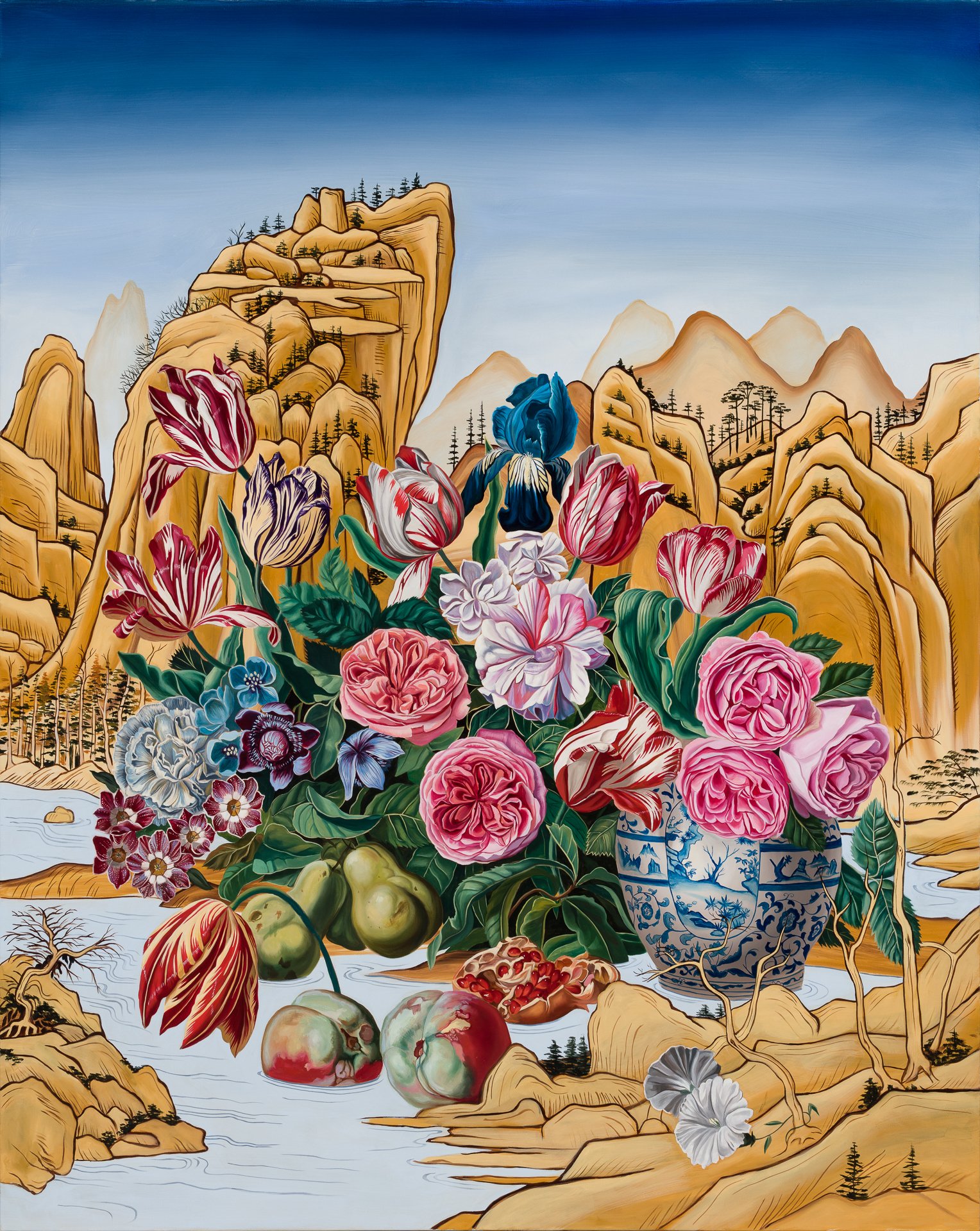 Western Still Life with Eastern Landscape