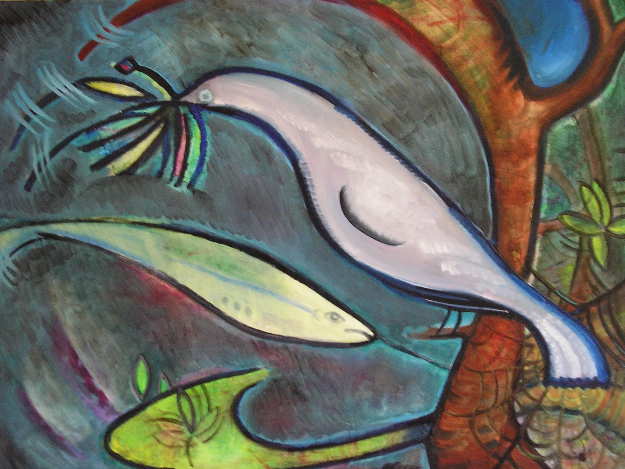 Bird Fish Lotus Spider