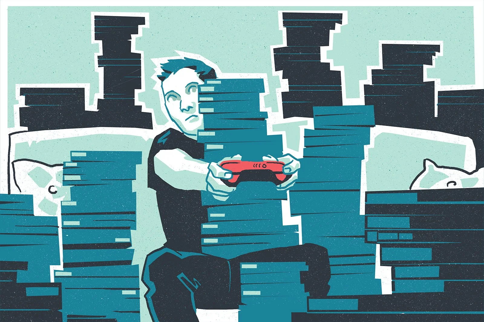 "Overwhelmed by your video game backlog? We’ve got tips." Credit: Jovana Mugosa for The Washington Post