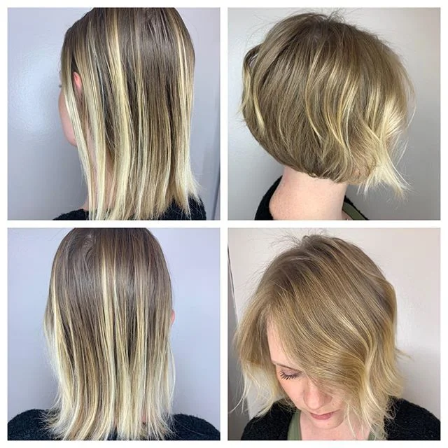 I&rsquo;ve know this pretty lady for a while now and have NEVER seen her hair this long EVER! She came in and told me to chooop it off which always sounds like beautiful angels singing in my ear! 😬🥳 @therussian0219 
#NatalieRoman
#prestigesalonprod