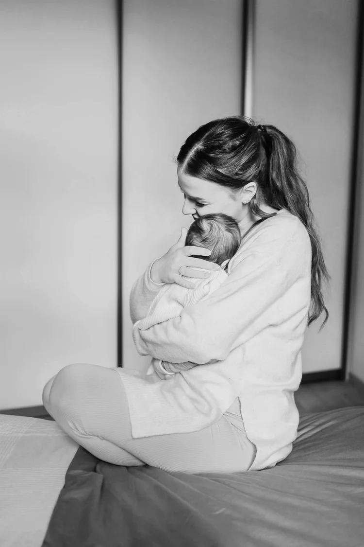 Mother holding baby