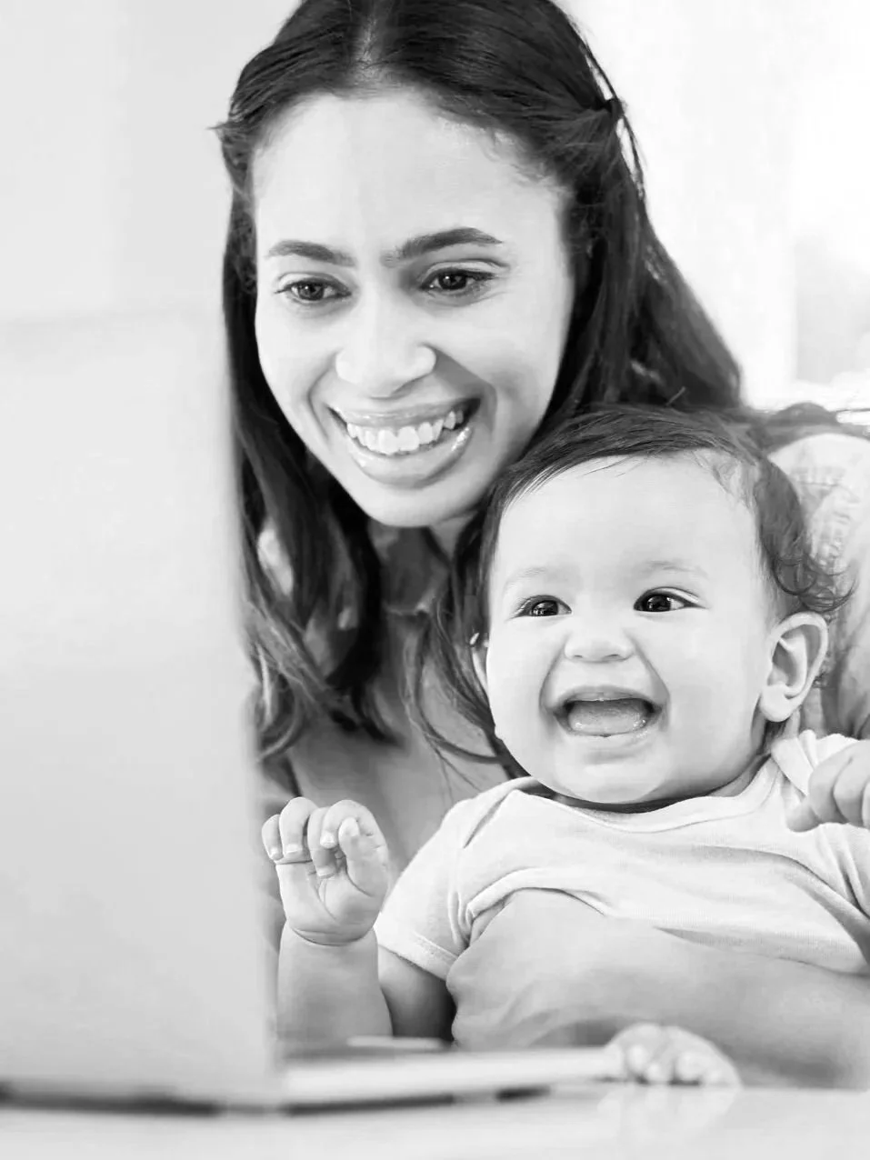 Working mother with baby