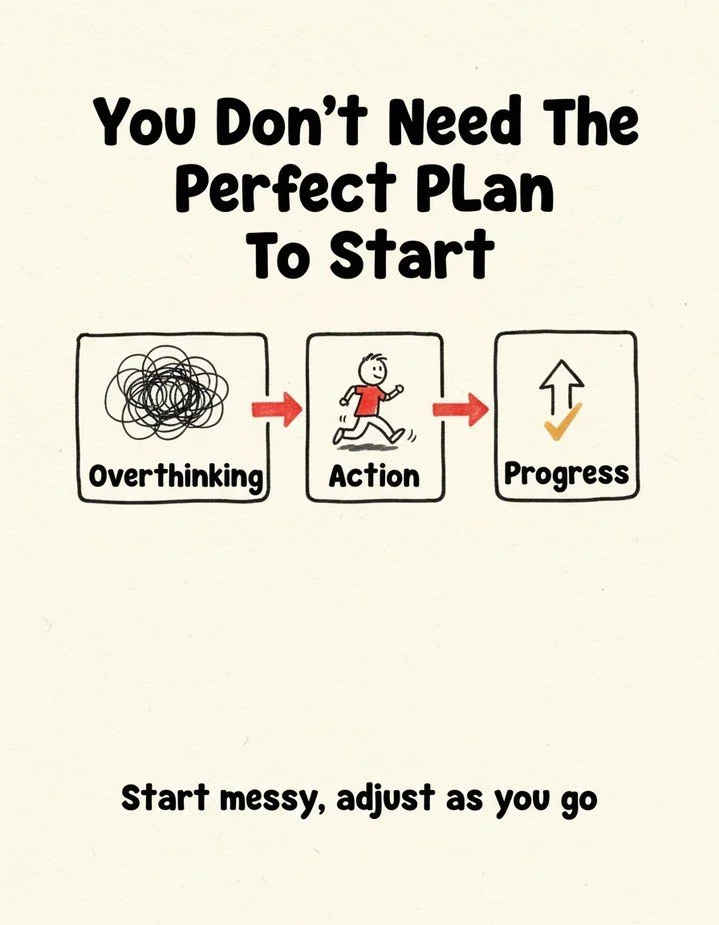 Ever notice how the people who get results just... started? Not with a perfect plan, not with all the answers, just with a first step and a willingness to adjust along the way. If you're stuck waiting until you 'have it all figured out,' that day mig