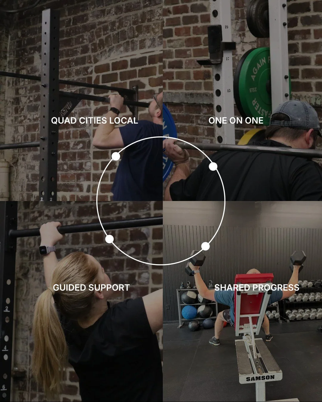 Triple E Health works with adults across the Quad Cities area who want lasting change. Semi-private and 1-on-1 Coaching &amp; Support means every session is built around your specific goals. Progress feels less like a solo effort when someone tracks 