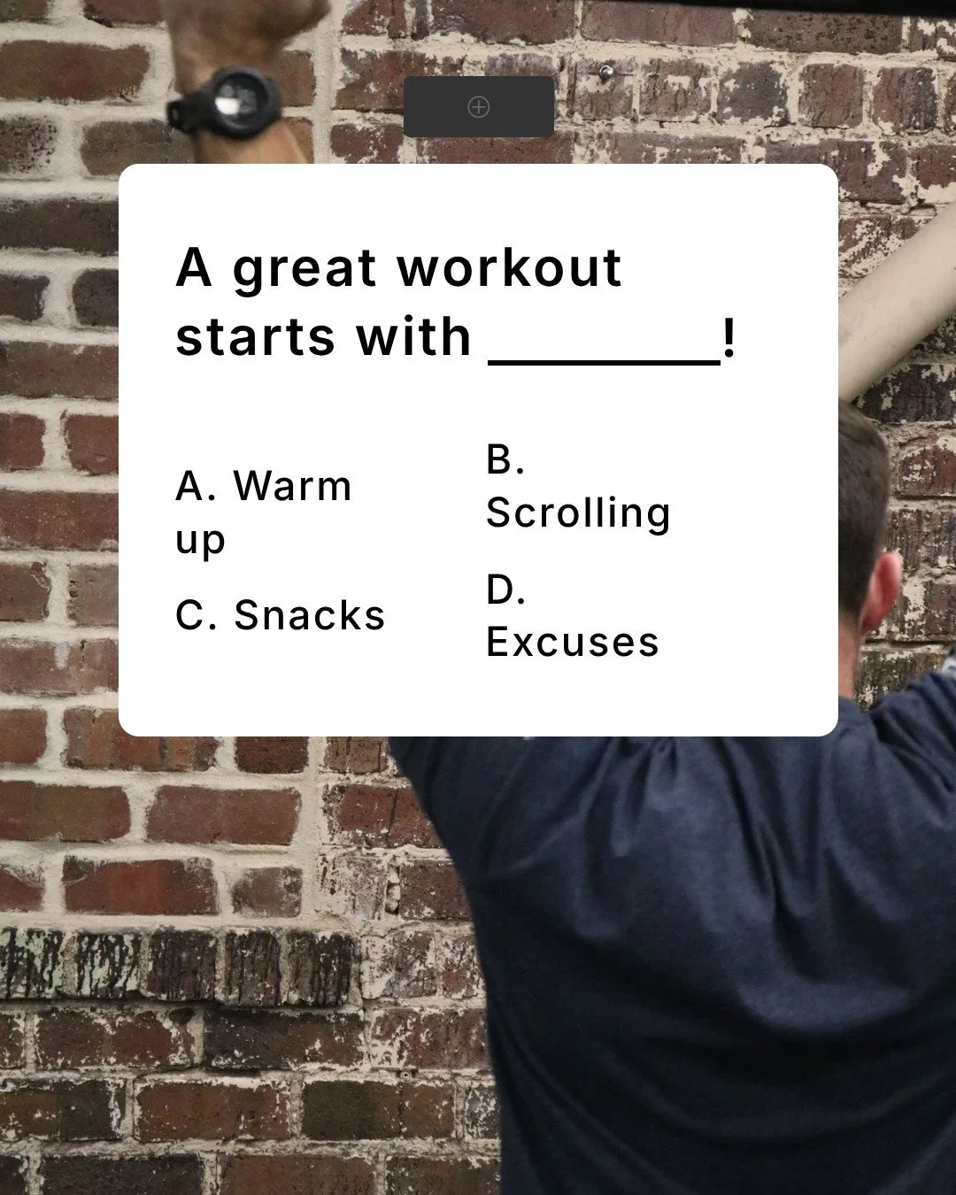 A. Warm up

#tripleehealth #personalizedfitnessnutritioncoachingservice #quadcities