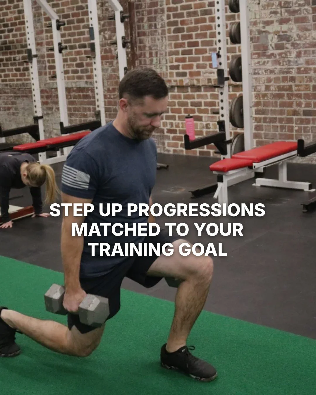 Step ups are one of the most useful lower body movements because they can be adjusted for almost any goal. For balance and control, keep the box lower and slow the tempo down on the way up and down.

For strength, raise the step height and add load w