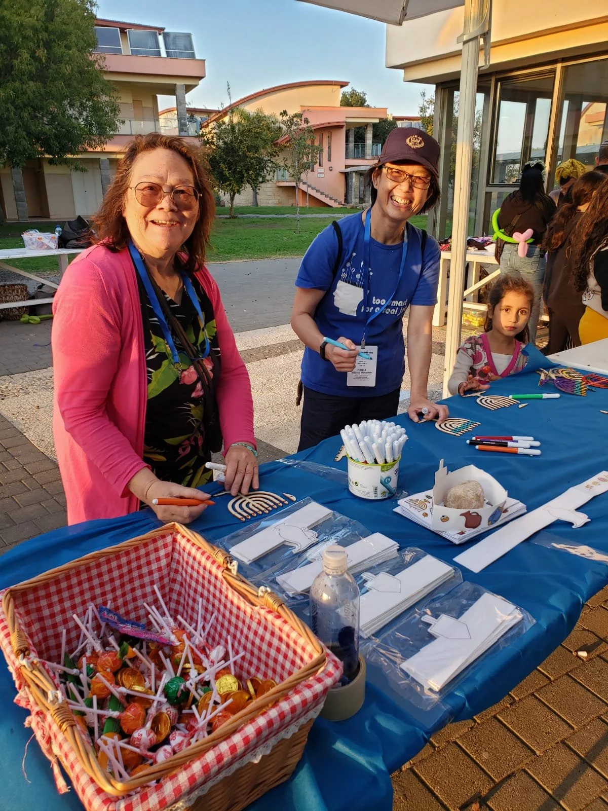   We served refugee children in a kibbutz where there were games, crafts, and food.