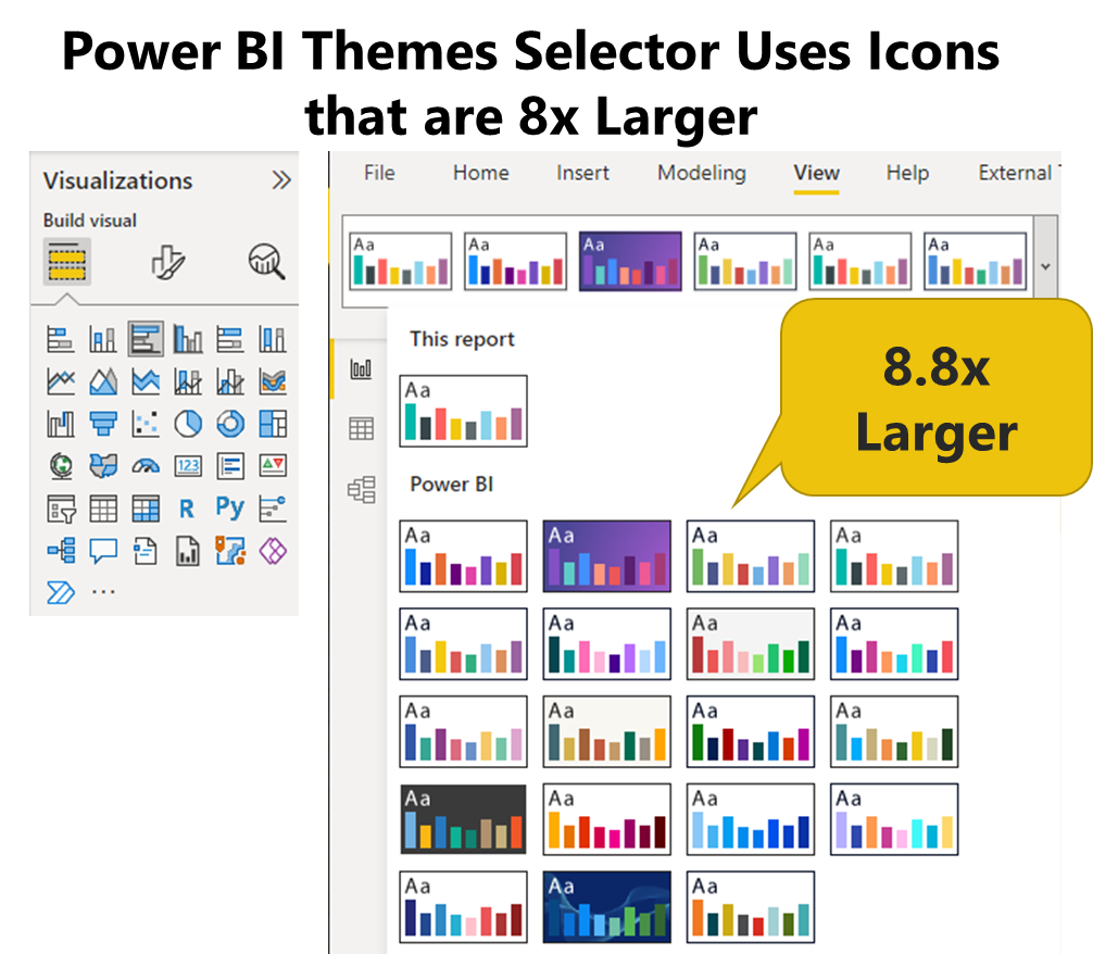 Power BI Feature Request Larger Icons for Selecting Chart Types