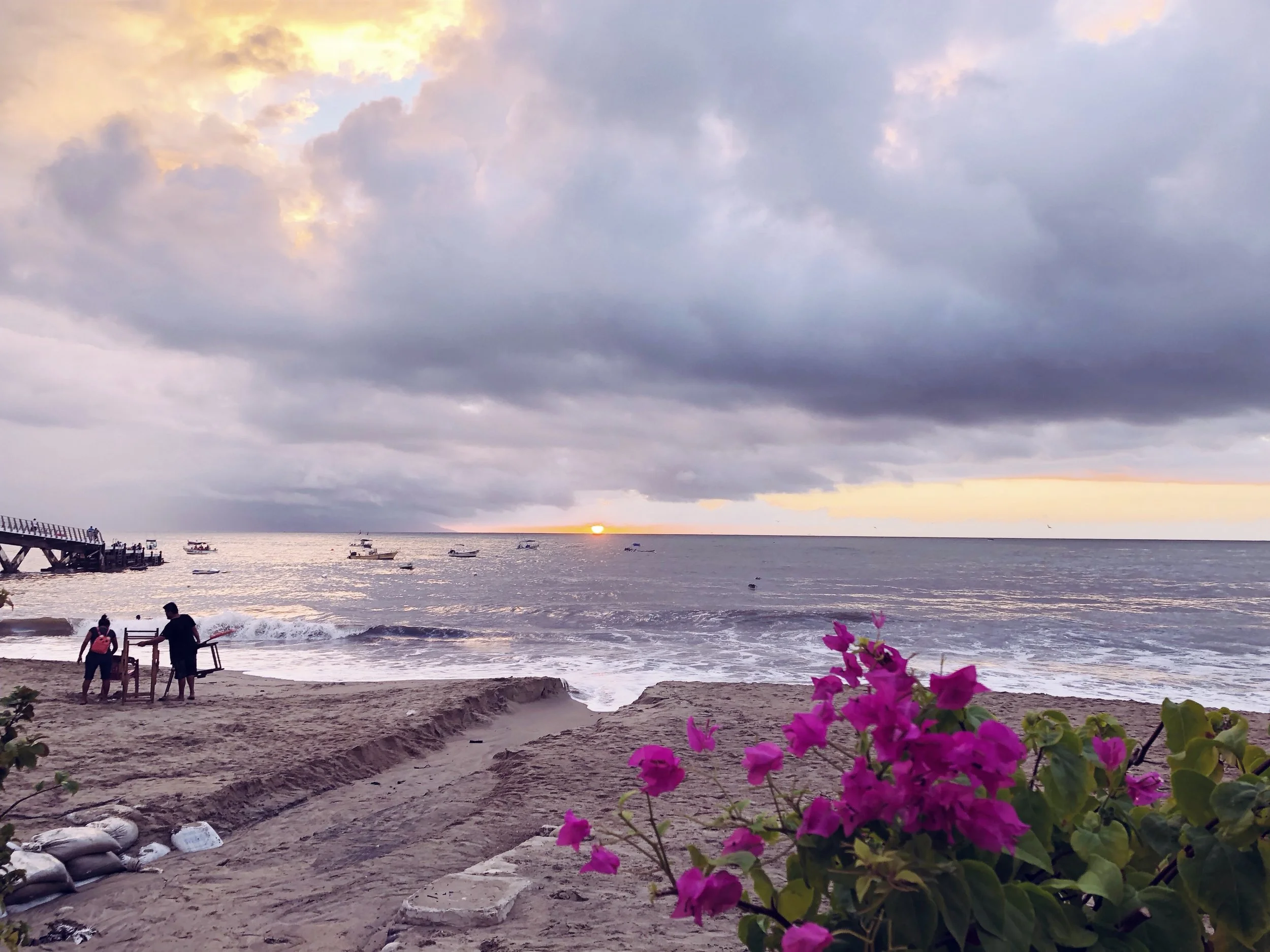 Sunset at Los Muertos Beach.