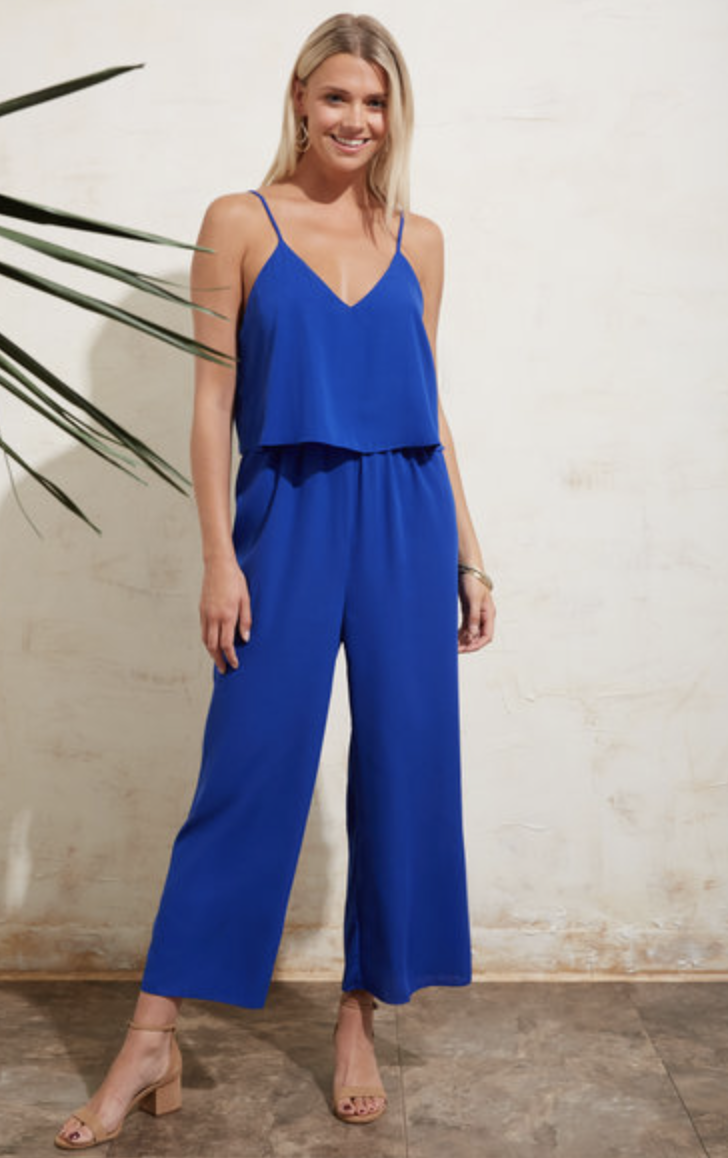 Photo courtesy of South Moon Under. Abbeline Tiered Crop Jumpsuit - $88