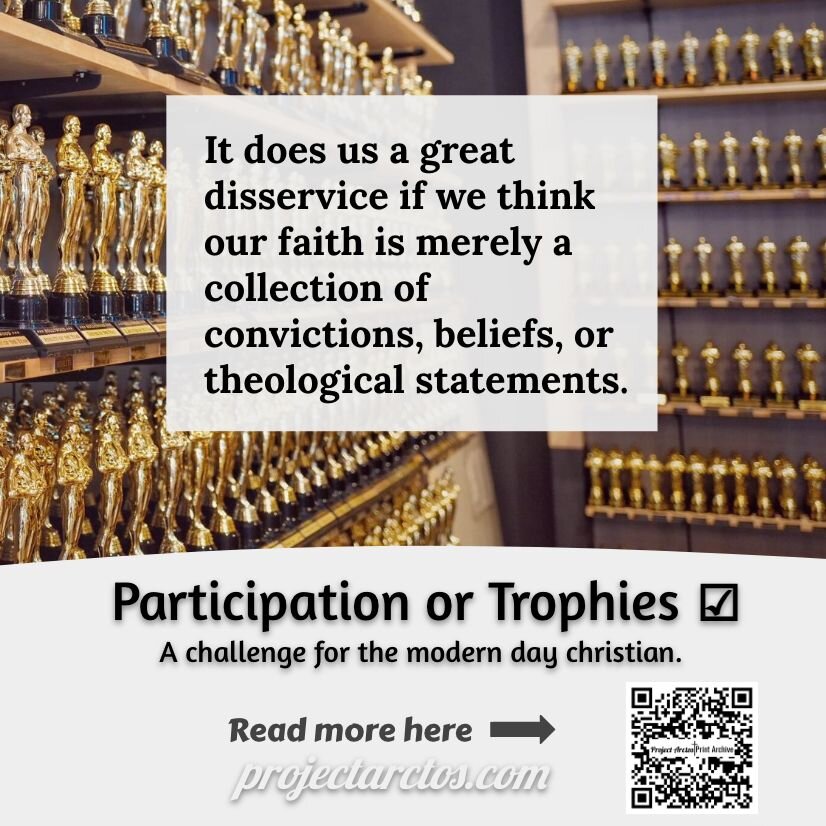 What is your #faith to you?

How many #christiantrophies do you have?

What is your most common Christian trophy?

This #projectarctos article helps modern Christians examine and identify trophies (or potential barriers to vibrant Christian faith). E