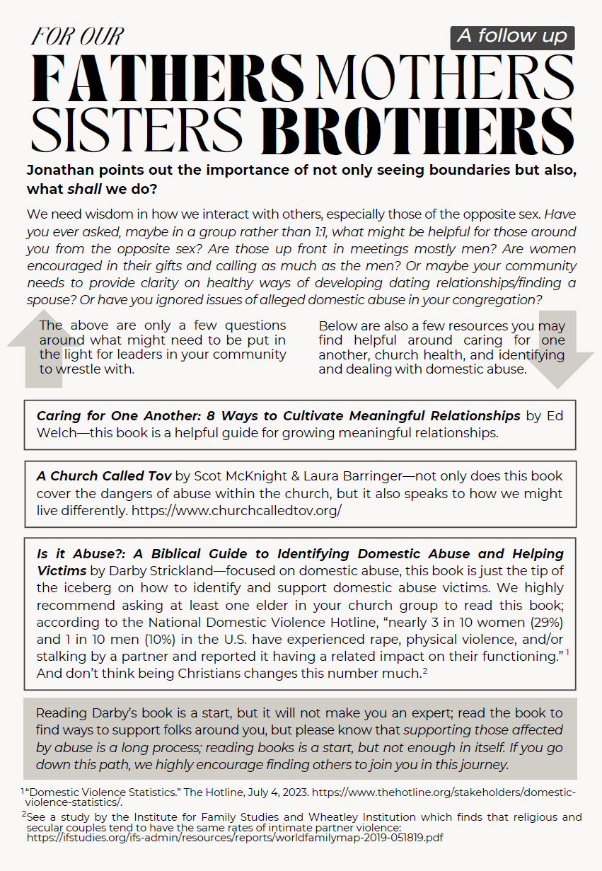 Brothers & Sisters in the Church - A Primer for Healthy Relationships