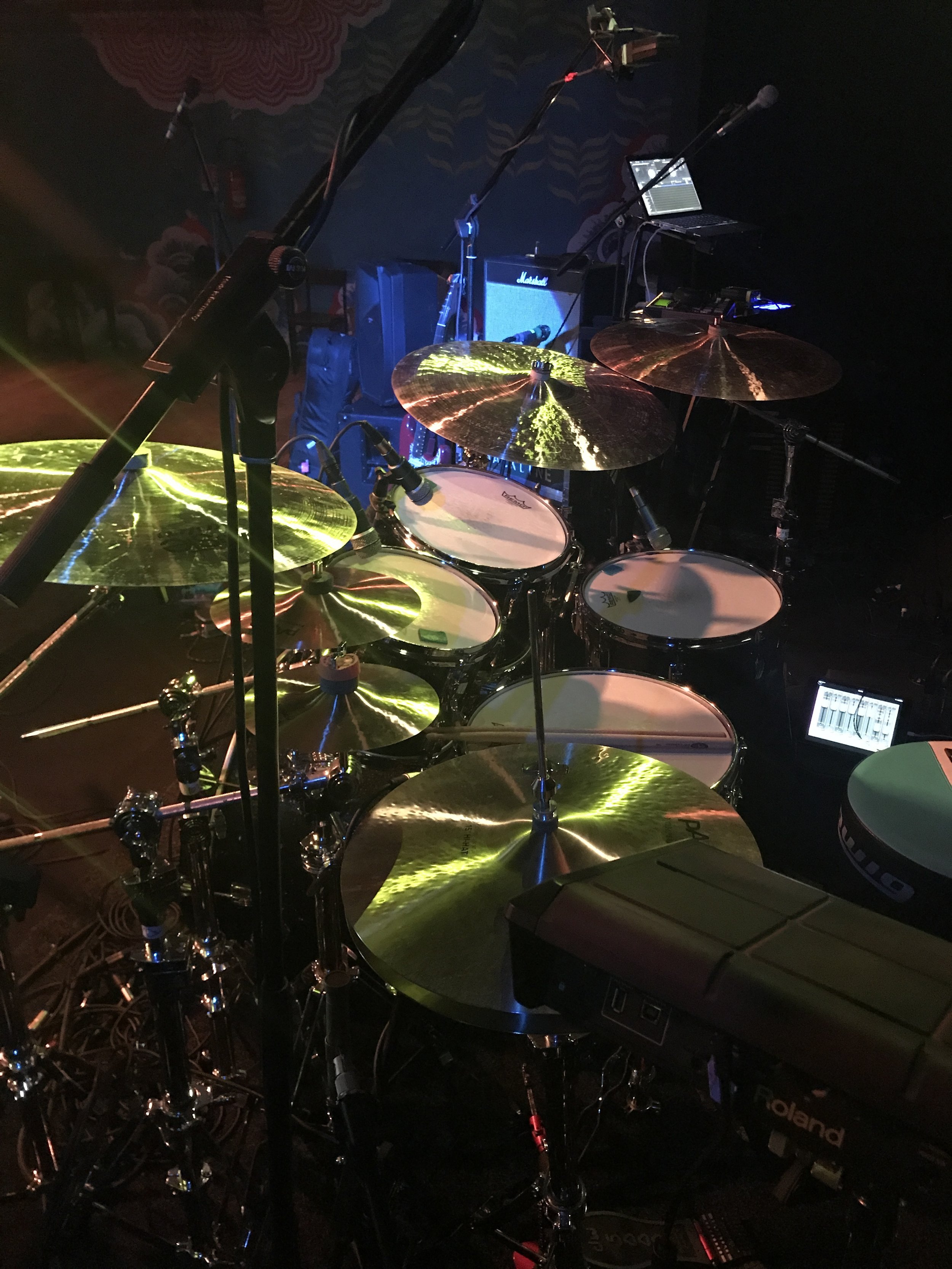 Ludwig and Paiste set up