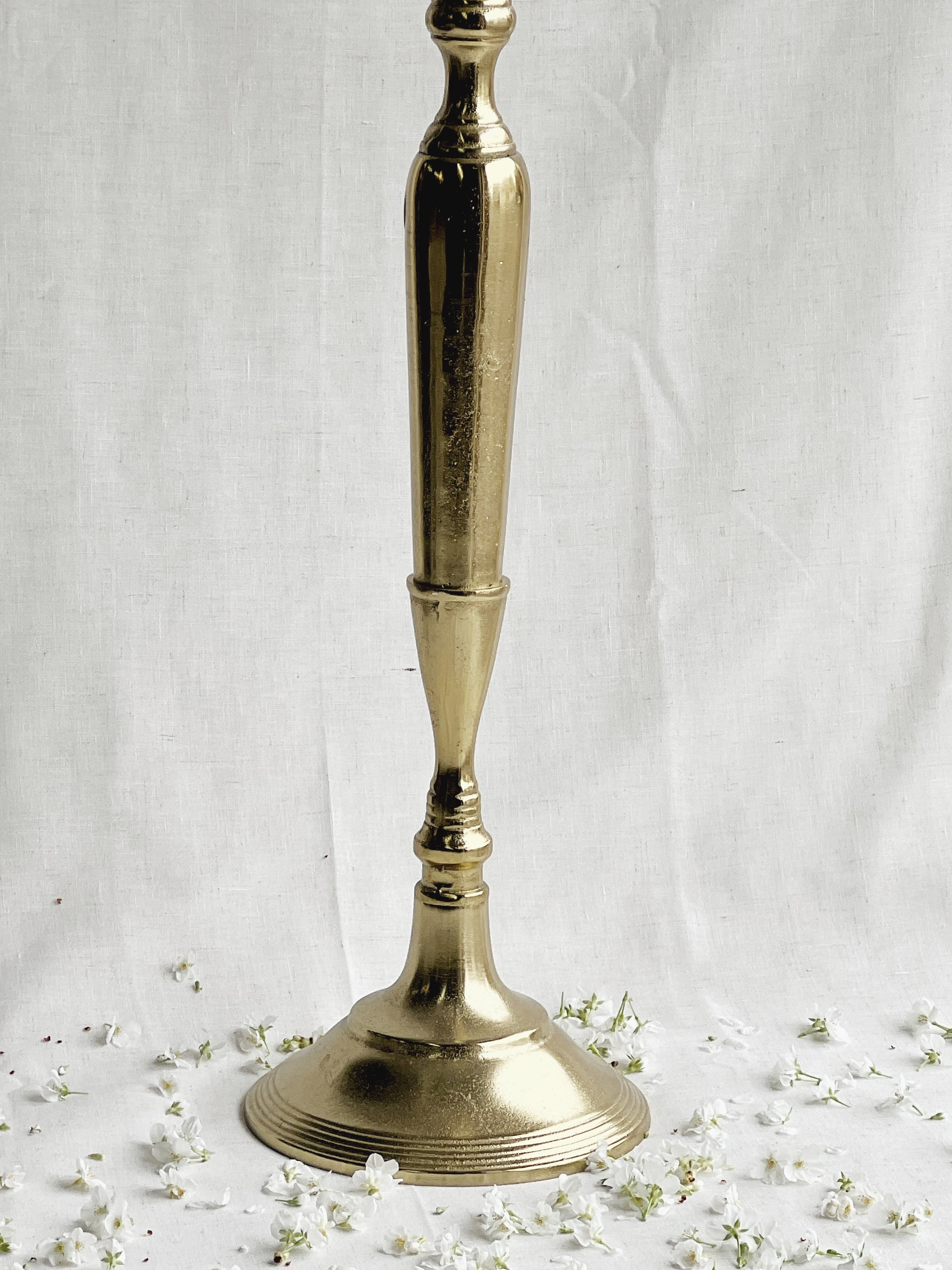 ANTIQUE GOLD CANDELABRA WITH ARMS AND DISH