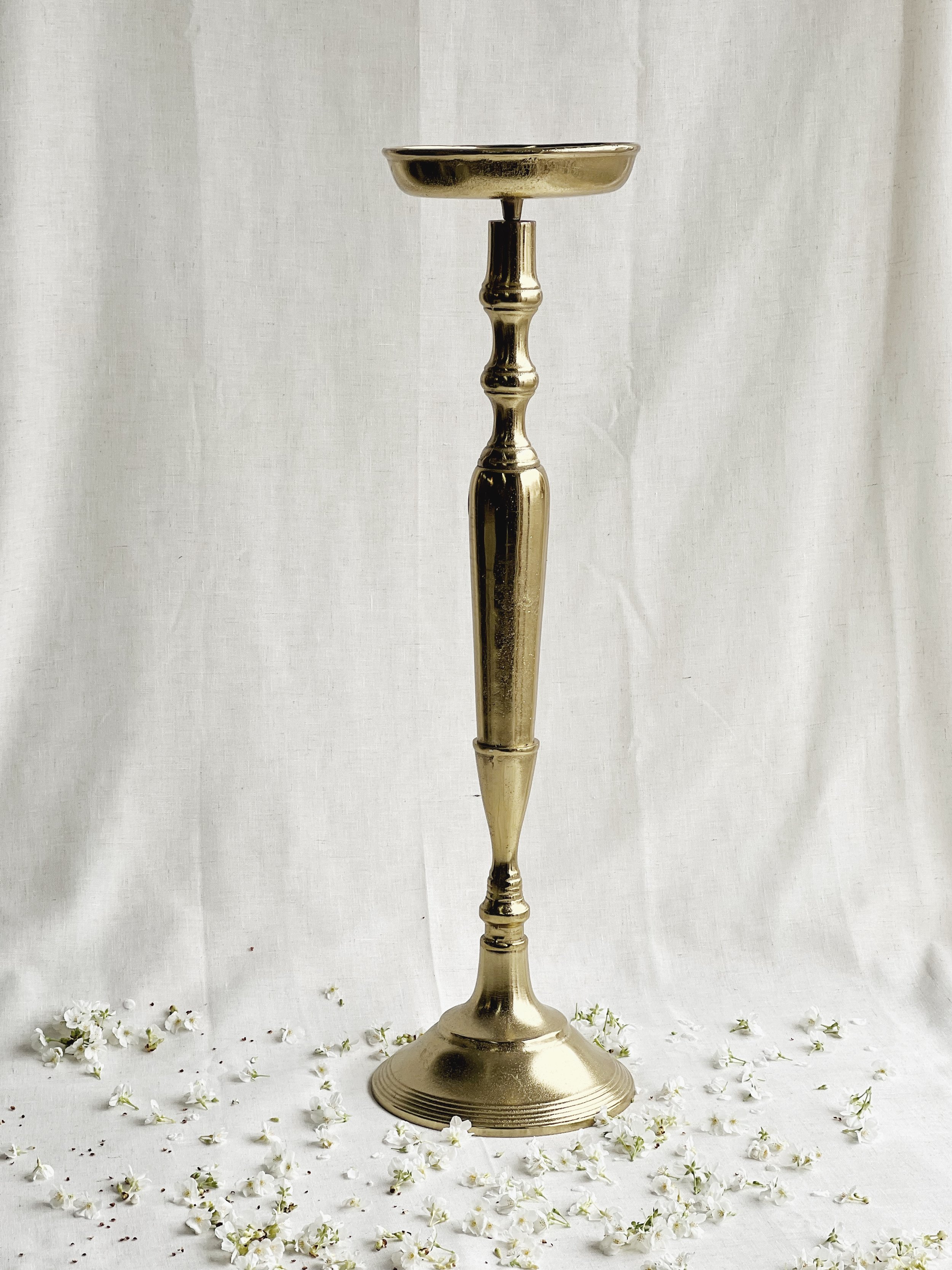 ANTIQUE GOLD CANDELABRA WITH DISH