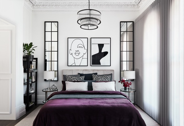 Panelled Warwick Velvet bedhead