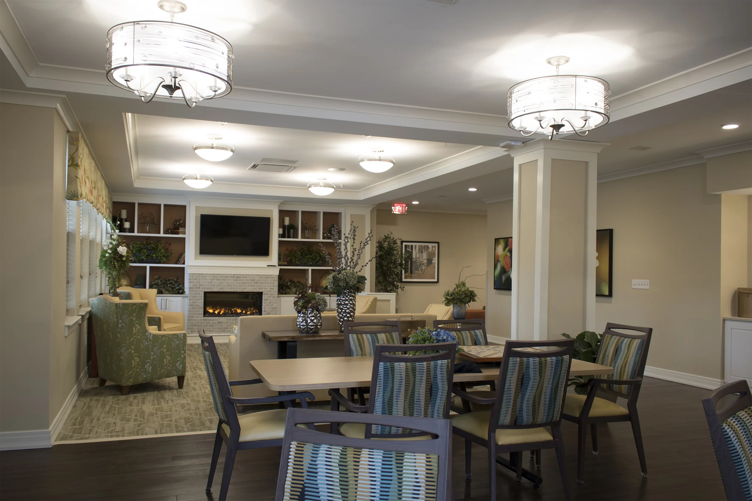 Communal dining and lounge area