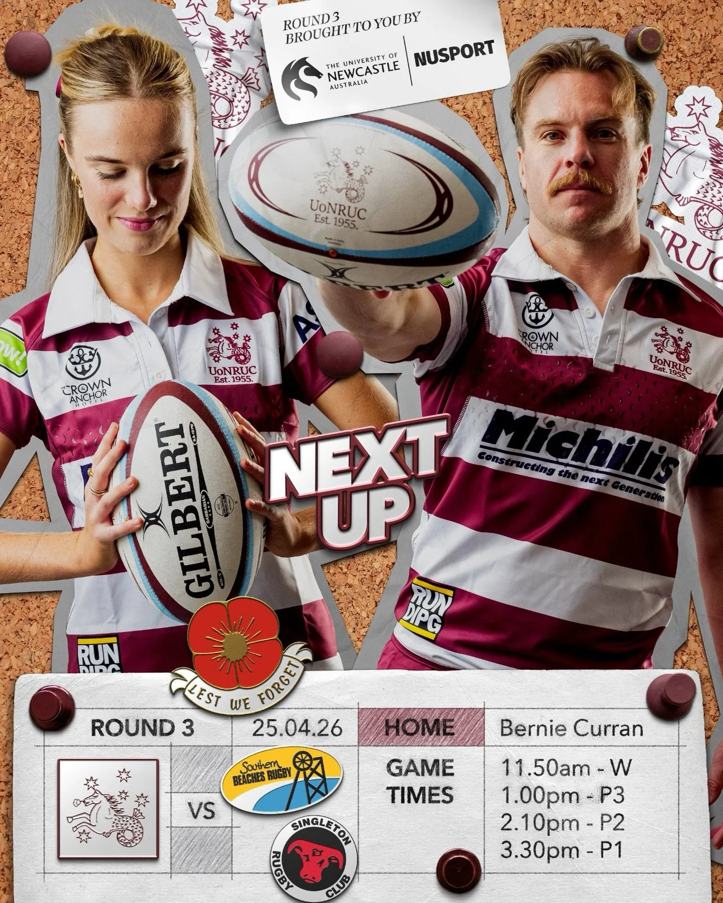 ANZAC DAY FOOTY | Uni Seahorses vs Southern Beaches 🌊

There&rsquo;s nothing quite like footy on ANZAC Day.

Join us this as the Seahorses take on Singleton (women&rsquo;s) and Southern Beaches (men&rsquo;s) in a big day at the club. A chance to com