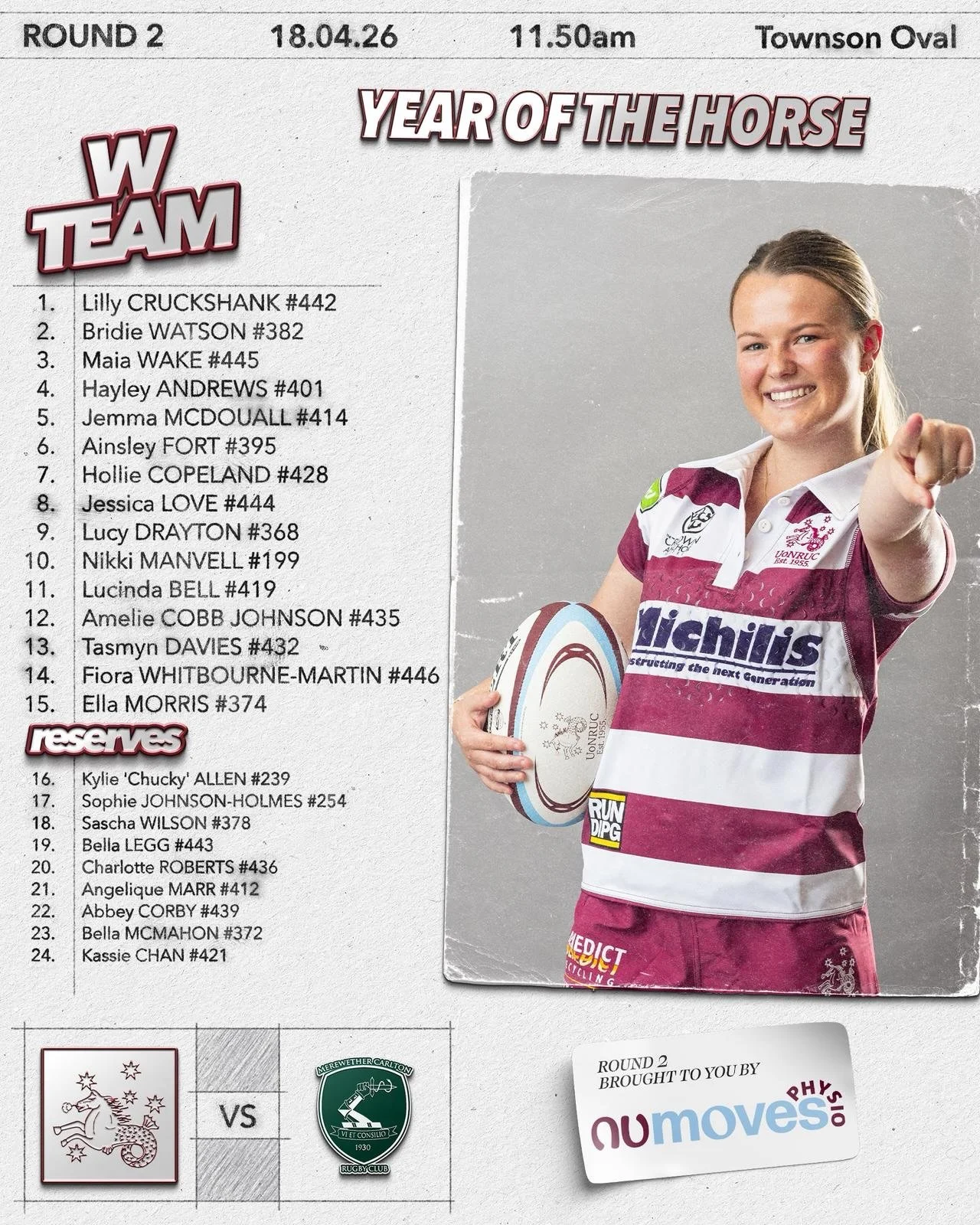 ROUND 2 is here and these horses are ready for a big day of footy at Townson Oval 🏉🐎

Get down there and support the Horses as we try to clear the slime from the field 👀🧪

🆚 Merewether
📍 Townson Oval
⏰ Game Times
11:50am &mdash; Women
1:00pm &m