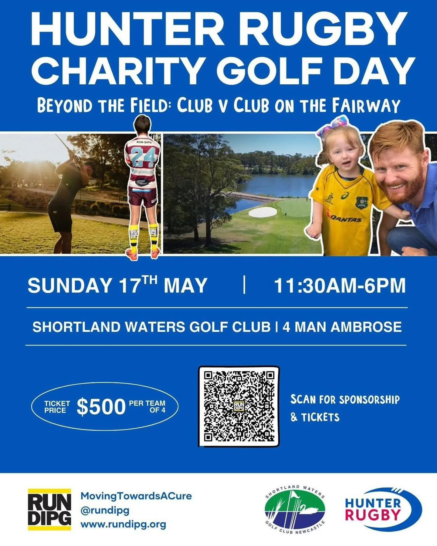 Beyond the Field: Club v Club on the Fairway ⛳🏉

Get your crew together and tee it up for the Hunter Rugby Charity Golf Day.

📍 Shortland Waters Golf Club
📅 Sunday 17 May
⏰ 11:30am arrival | 12:30pm shotgun start

4 Man Ambrose | $500 per team

A 