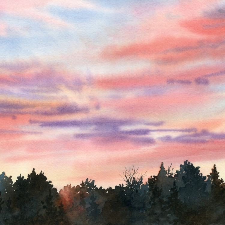 "Evening Glow" Watercolor by Lorraine Watry