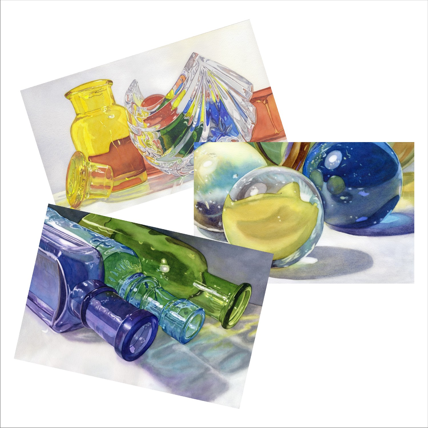 Glass Scenes Blank Note Cards from watercolors by Lorraine Watry