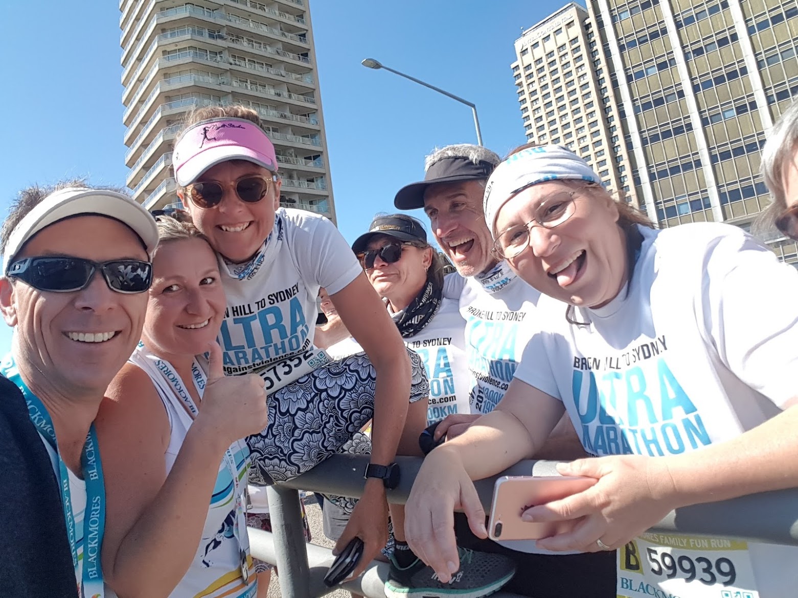 Chris & Kylie Brown from Port Patios meeting Kirrily Dear and the Run Against Violence support team.